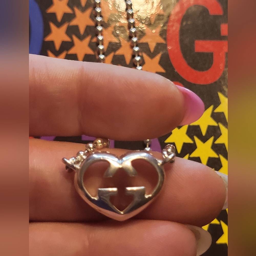 Gucci Luxury ❤️ Heart Necklace 925 Sterling Silver - Picture 3 of 5